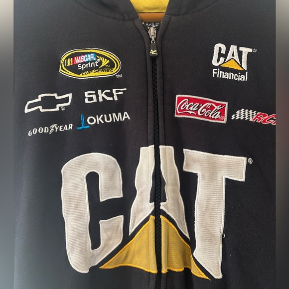 Vintage Nascar Full Zip Jacket Jeff Burton #31 CAT Caterpillar Racing Size 3XL - Picture 3 of 16